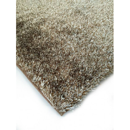 Furnings Fuzzy Two Tone Brown Beige Area Rug - 7'L x 5'W x 1"H