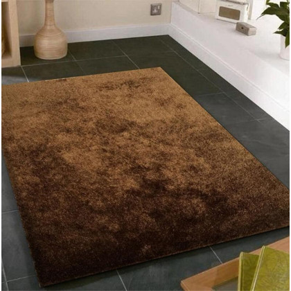 Furnings Fuzzy Brown Area Rug - 11'L x 8'W x 1"H