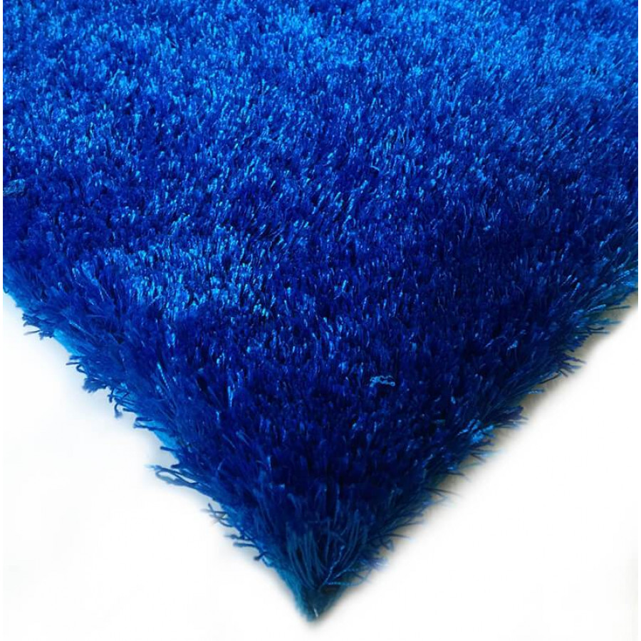 Furnings Fuzzy Electro Blue Area Rug - 7'L x 5'W x 1"H