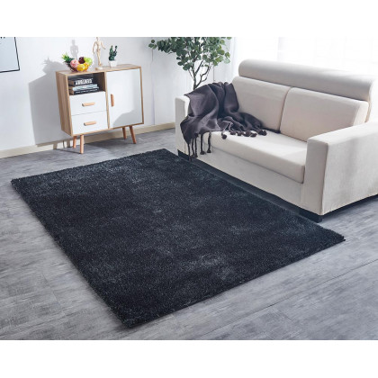 Furnings Fuzzy Gray Area Rug - 7'L x 5'W x 1"H