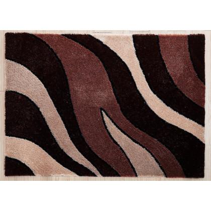 Furnings Aria Brown & Beige Soft Pile Shaggy Area Rug - 11'L x 8'W x 1"H