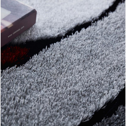 Furnings Aria Red & Gray Soft Pile Shaggy Area Rug - 11'L x 8'W x 1"H