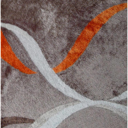 Furnings Aria Mocha & Rust Soft Pile Shaggy Area Rug - 11'L x 8'W x 1"H
