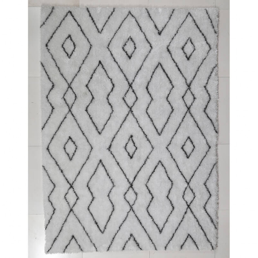 Furnings Aria Diamond Print Shag Area Rug - 7'L x 5'W x 1"H