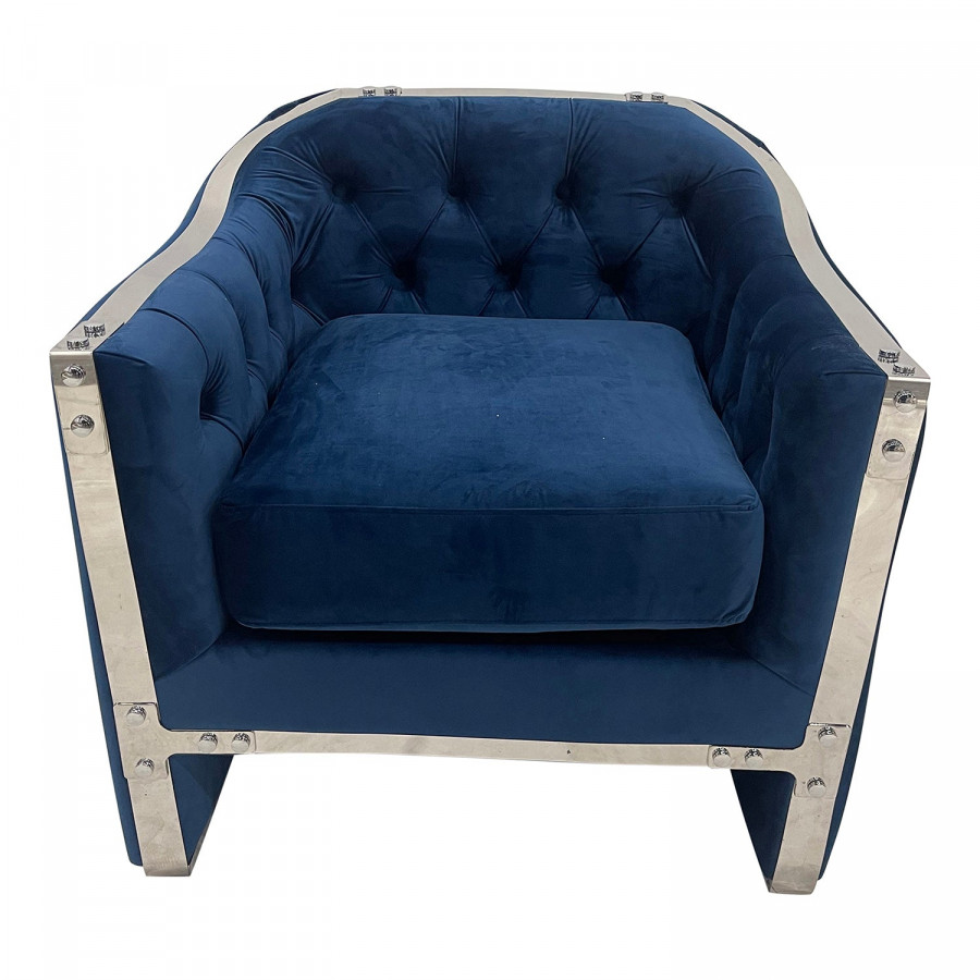 Furnings - Navy and Silver Sofa Chair