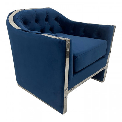 Furnings - Navy and Silver Sofa Chair