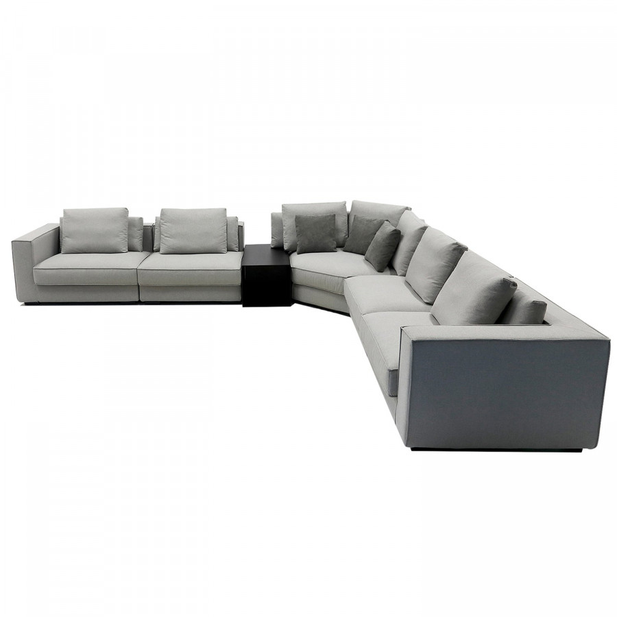 Furnings Modular Gray Sectional Living Room Set - 6 Pcs Full Set