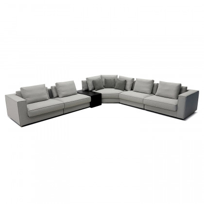 Furnings Modular Gray Sectional Living Room Set - 6 Pcs Full Set