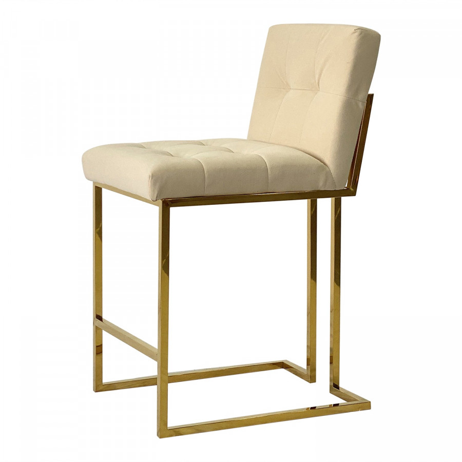 Furnings - Gold and Beige Bar Stool 18"W X 20"D X 37"H