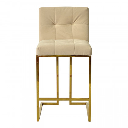 Furnings - Gold and Beige Bar Stool 18"W X 20"D X 37"H