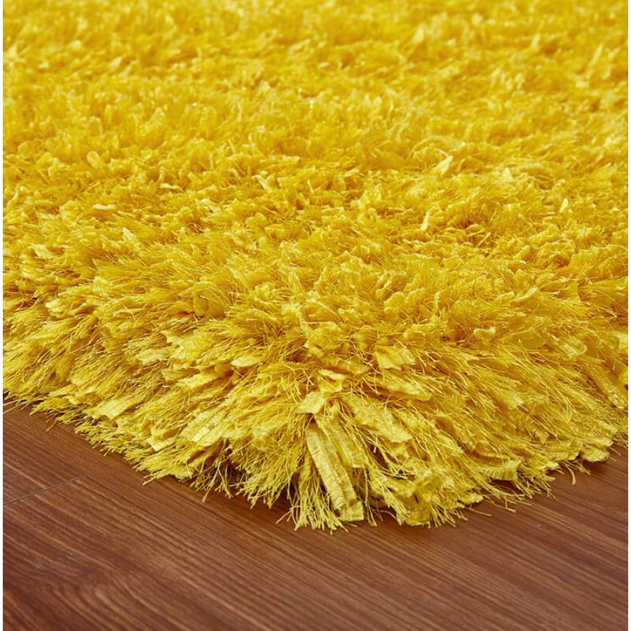 Furnings "Coral" Shag Area Rug High Pile in Yellow - 11'L x 8'W x 1"H