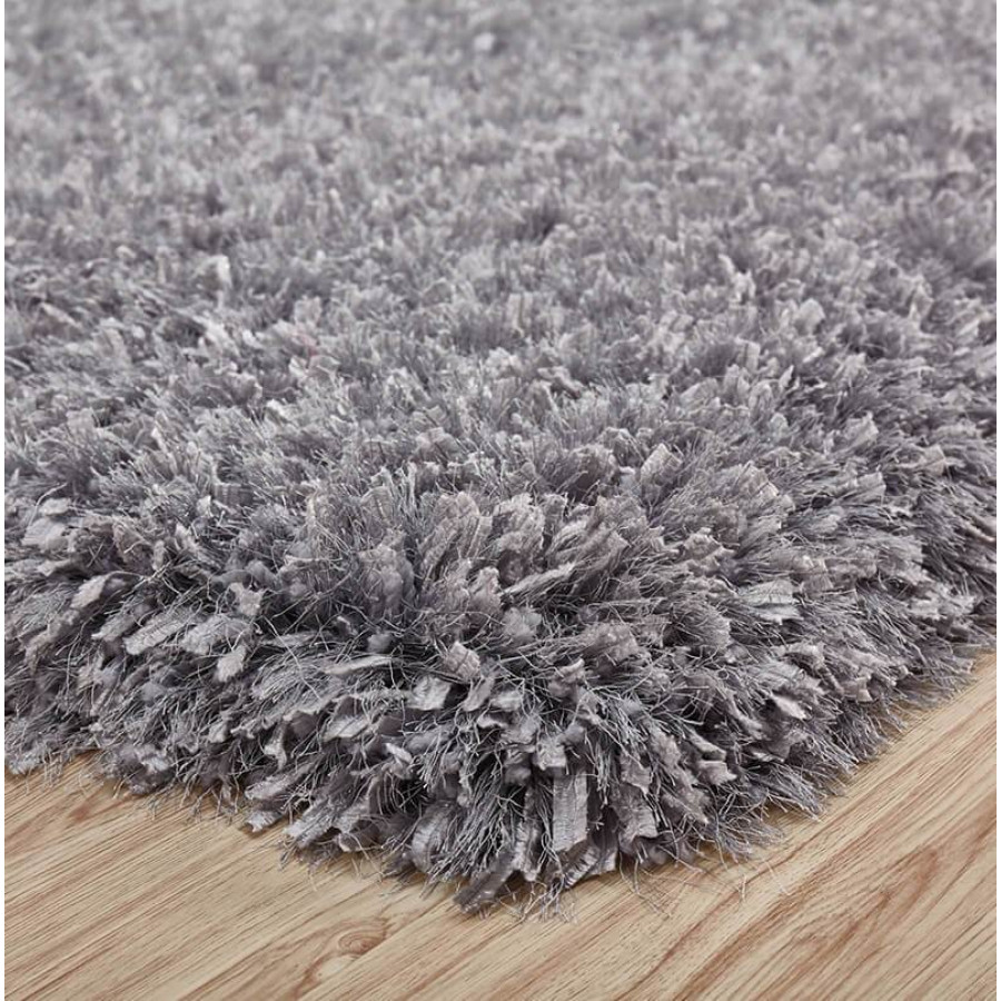 Furnings "Coral" Platinum Shag Area Rug High Pile - 11'L x 8'W x 1"H