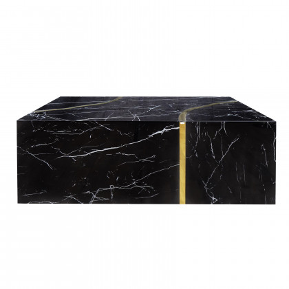 Furnings - Modern Design Black Coffee Table with Gold Accent