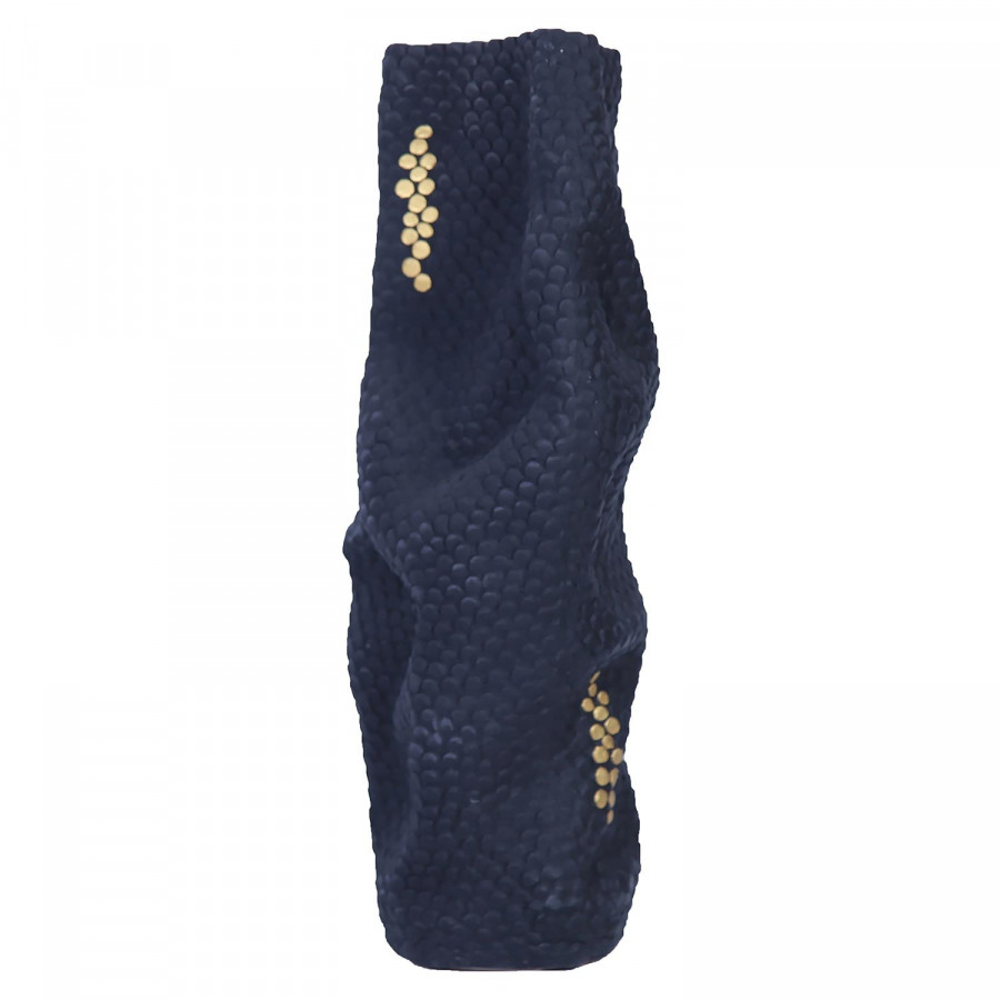 Furnings - Modern and Elegant Ceramic Black Vase with Gold Accents