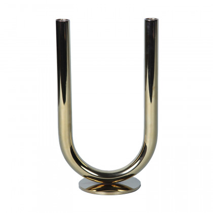 Furnings Modern U Shaped Candle Holder in Gold - Large