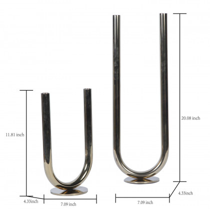 Furnings Modern U Shaped Candle Holder in Gold - Large