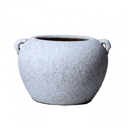 Furnings Artisan Ceramic Gray Stone Vase - Country Charm for Your Home - Tall