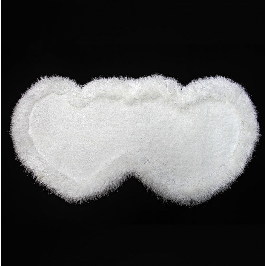 Furnings - White Double Heart Decorative Area Rug