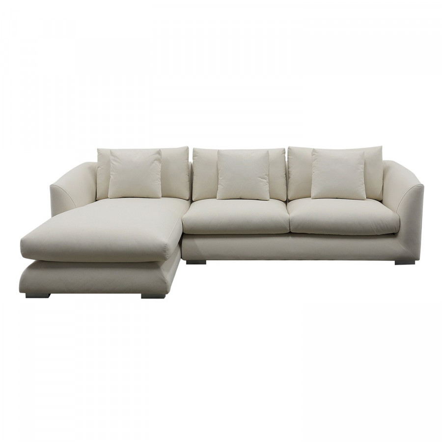 Furnings L-Shape Beige Chaise Sectional Sofa Set