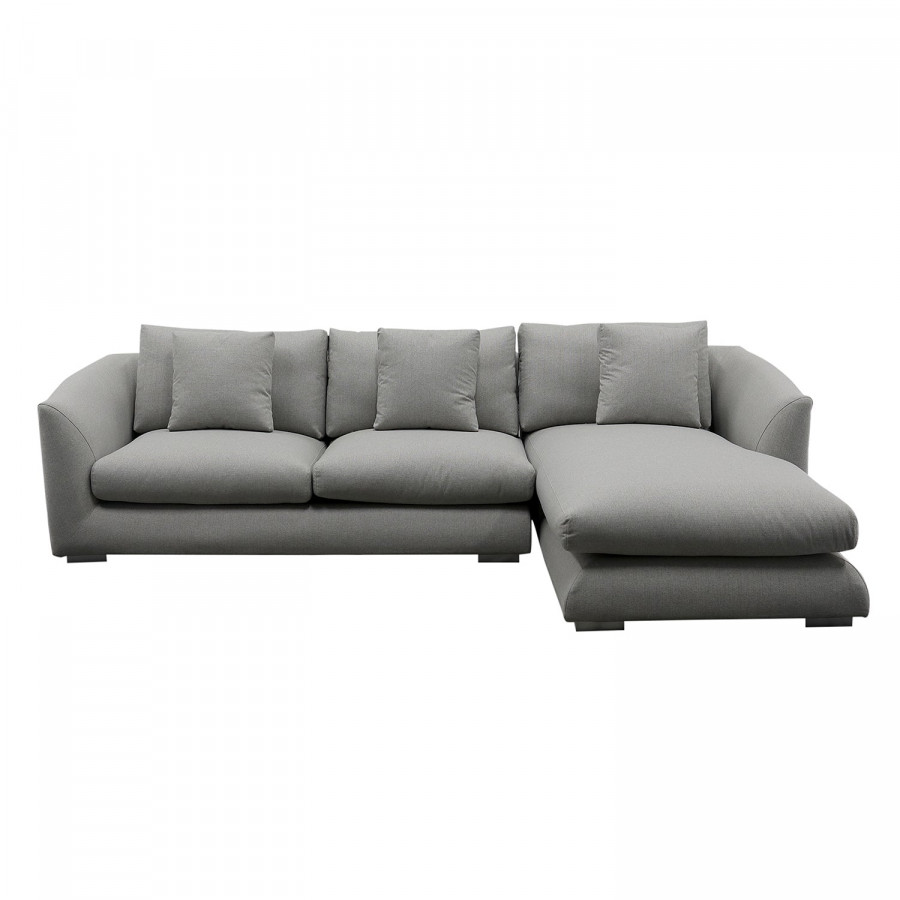 Furnings L-Shape Gray Chaise Sectional Sofa Set