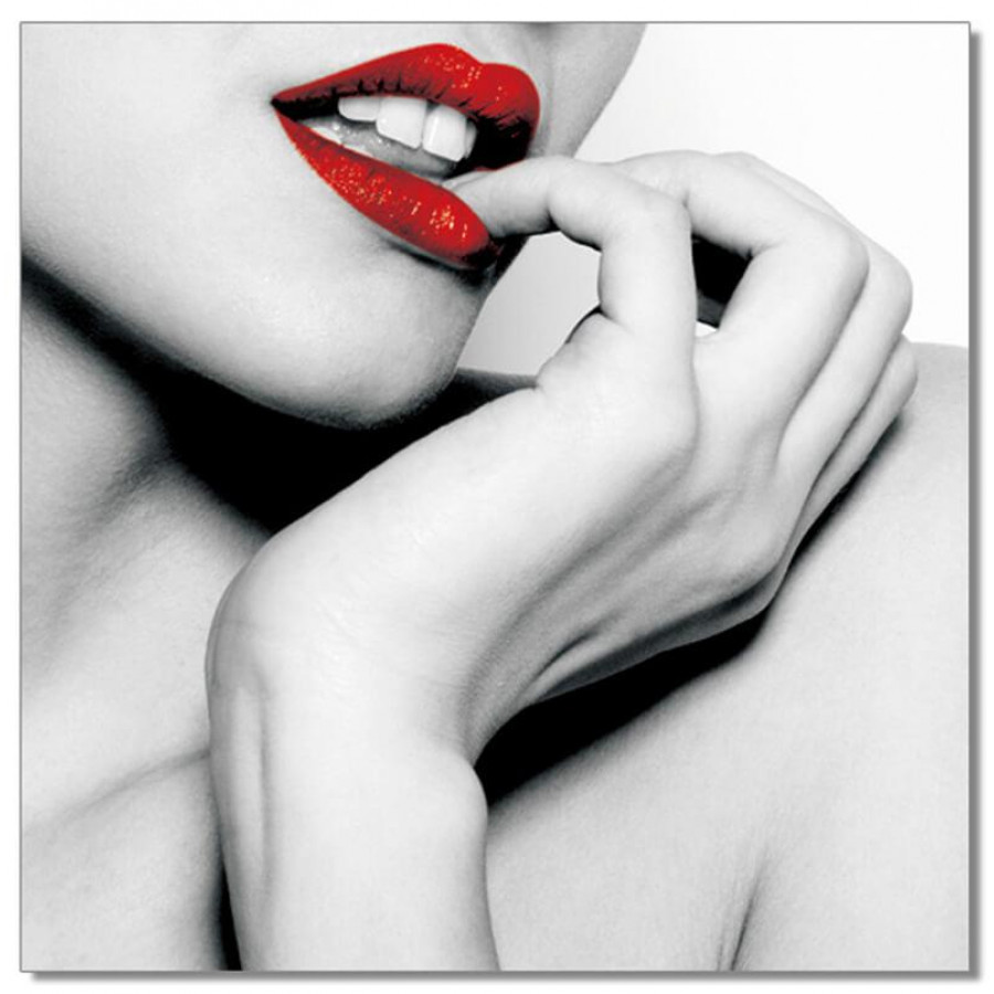 Furnings - Red Lip Seduction Acrylic Print Unframed Wall Art