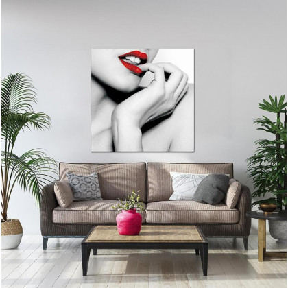 Furnings - Red Lip Seduction Acrylic Print Unframed Wall Art