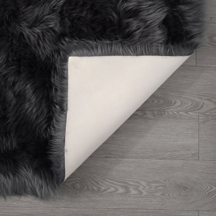 Furnings Cozy Ultra Soft Fluffy Faux Fur Gray Area Rug - 7'L x 5'W