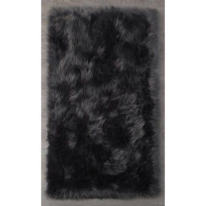 Furnings Cozy Ultra Soft Fluffy Faux Fur Gray Area Rug - 7'L x 5'W
