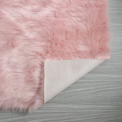 Furnings Cozy Ultra Soft Fluffy Faux Fur Pink Area Rug - 6'L x 4'W