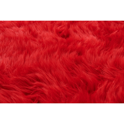 Furnings Cozy Ultra Soft Fluffy Faux Fur Red Area Rug - 7'L x 5'W