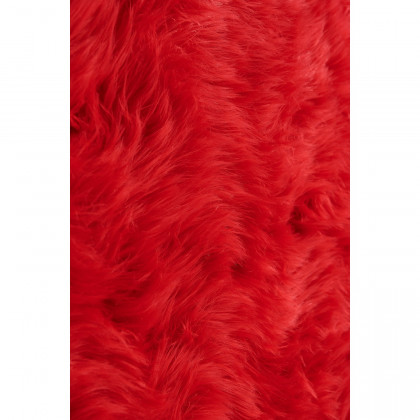 Furnings Cozy Ultra Soft Fluffy Faux Fur Red Area Rug - 7'L x 5'W