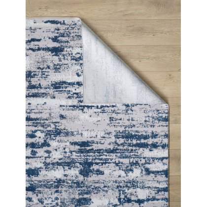 Furnings Milano Washable Nautical Navy Blue Woven Area Rug - 11'L x 8'W
