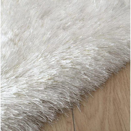 Furnings Fancy Collection Solid White Shag Area Rug - 11'L x 8'W x 1"H
