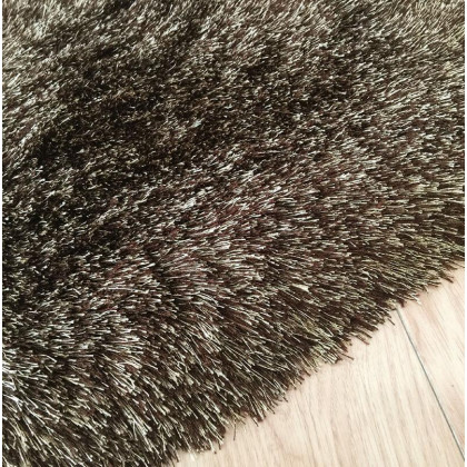 Furnings Fancy Collection Solid Brown Shag Area Rug - 11'L x 8'W x 1"H