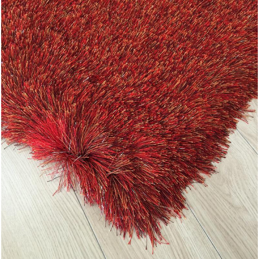 Furnings Fancy Collection Red Shag Area Rug - 11'L x 8'W x 1"H