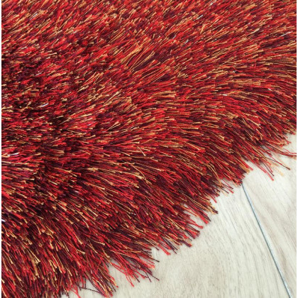 Furnings Fancy Collection Red Shag Area Rug - 11'L x 8'W x 1"H