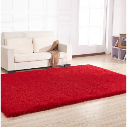 Furnings Chubby Red Area Rug - 11'L x 8'W x 1"H