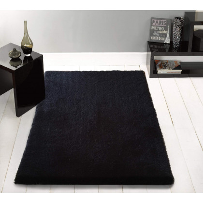 Furnings Chubby Black Area Rug - 7'L x 5'W x 1"H