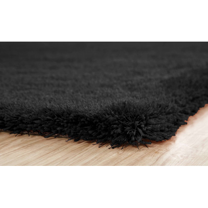 Furnings Chubby Black Area Rug - 7'L x 5'W x 1"H