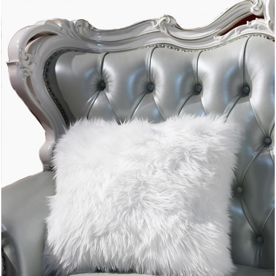 Furnings - Luxury Faux Fur Decorative Pillow in White