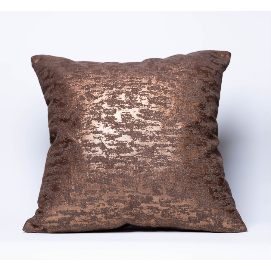 Furnings - Reflection Pattern Bronze Chenille Square Pillow 18" x 18"