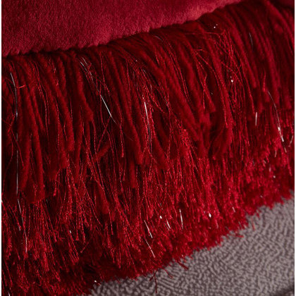 Furnings - Decorative Shaggy Pillow with Lurex in Red