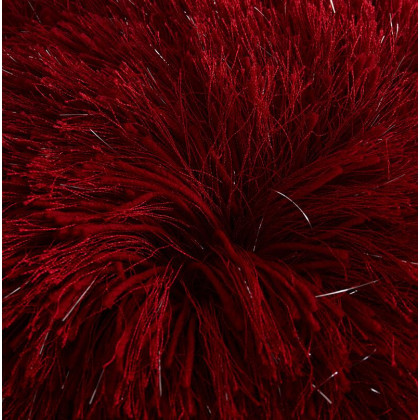 Furnings - Decorative Shaggy Pillow with Lurex in Red