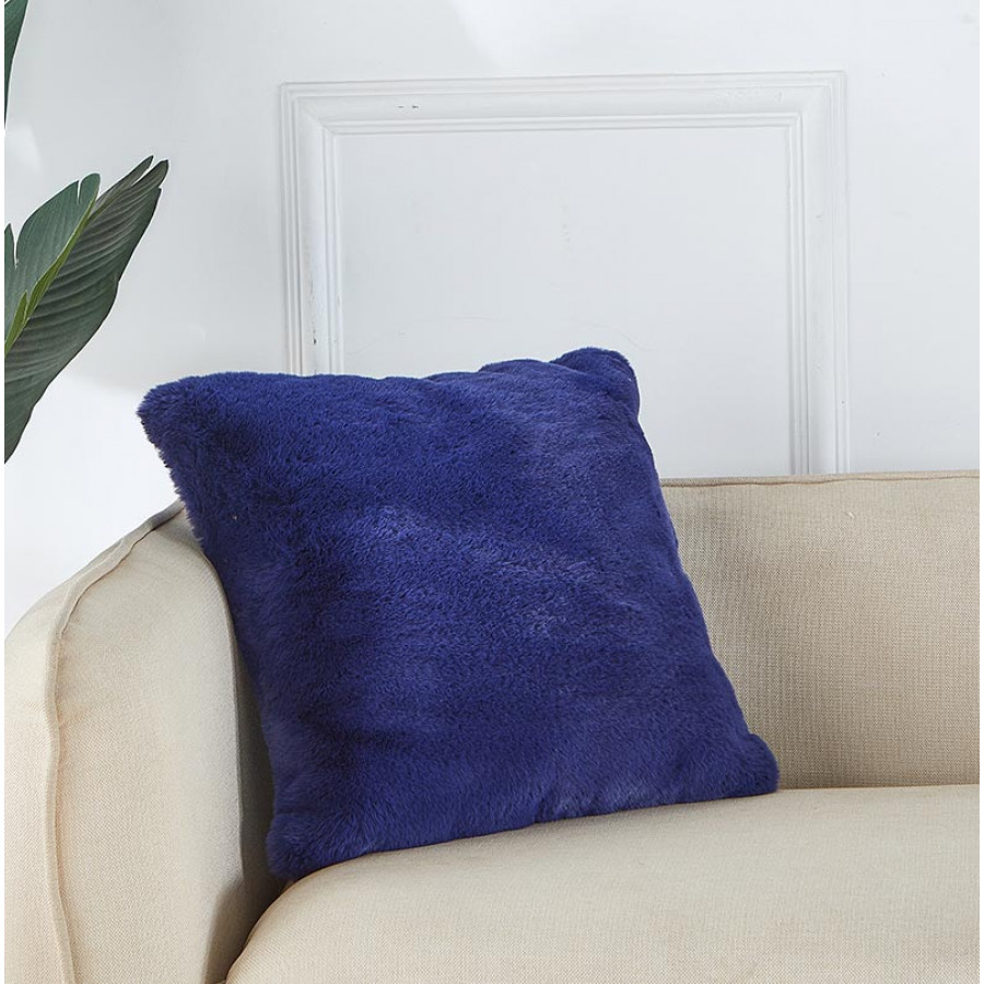 Furnings - Agnes Luxury Navy Blue Chinchilla Faux Fur Pillow
