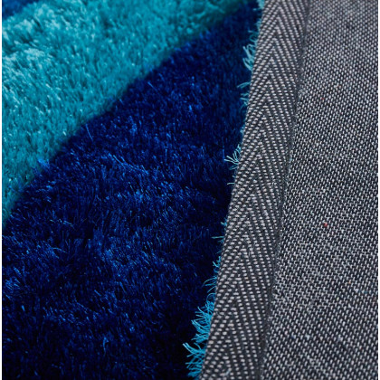 Furnings 3D Ocean Waves Blue Shag Area Rug - 7'L x 5'W x 1"H
