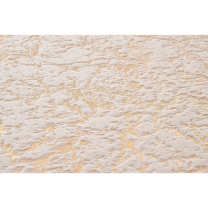 Furnings - Lily Luxury Beige Abstract Gold-Gilded Chinchilla Faux Fur Area Rug