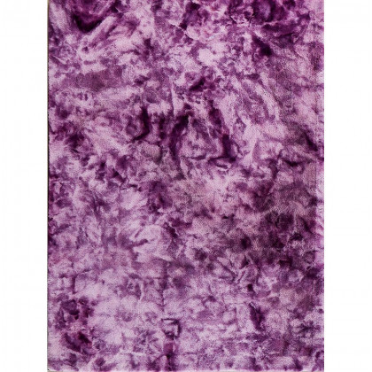 Furnings Lily Luxury Purple Tie-Die Chinchilla Faux Fur Area Rug - 9'8"L x 6'6"W x 1" H