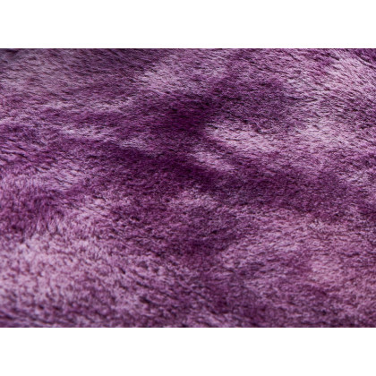 Furnings Lily Luxury Purple Tie-Die Chinchilla Faux Fur Area Rug - 9'8"L x 6'6"W x 1" H
