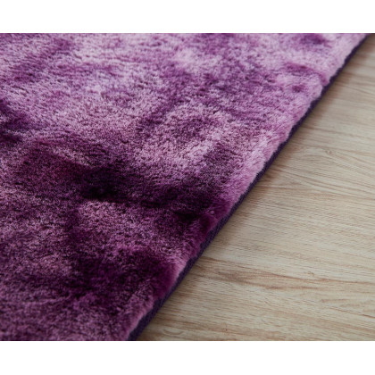 Furnings Lily Luxury Purple Tie-Die Chinchilla Faux Fur Area Rug - 9'8"L x 6'6"W x 1" H