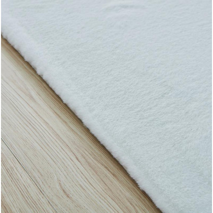 Furnings - Lily Luxury White Chinchilla Faux Fur Area Rug